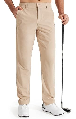 Libin Mens Golf Pants Stretch Work Dress Pants 30"/32"/34" Quick Dry Lightweight Casual Comfy Trousers with Pockets - Image 1