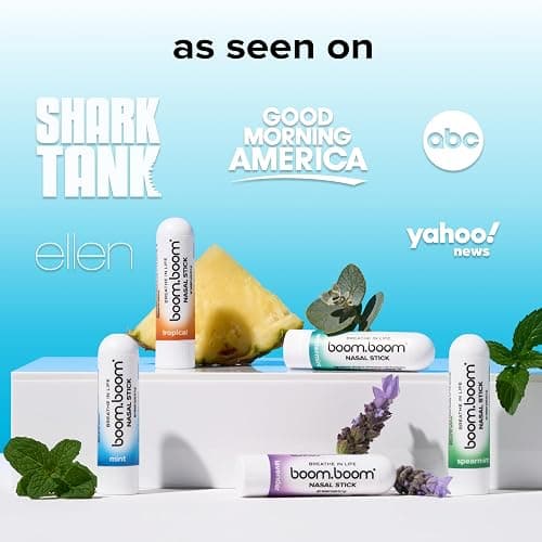 BoomBoom Nasal Stick | Vapor Flow Technology | Cool Refreshing Sensation | Natural Mood Boost | Simple Ingredients | Essential Oils + Menthol Inhaler (Mint, Wintermint, Tropical, Spearmint) thumbnail 5
