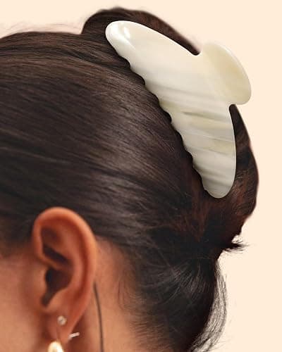 HAIMEIKANG Large Acetate 4 Inch Hair Claw Clip for Women - French Style Hair Claws for Thick Hair with Non-Slip Teeth, Hair Accessories for Updos, Buns & Ponytails thumbnail 4
