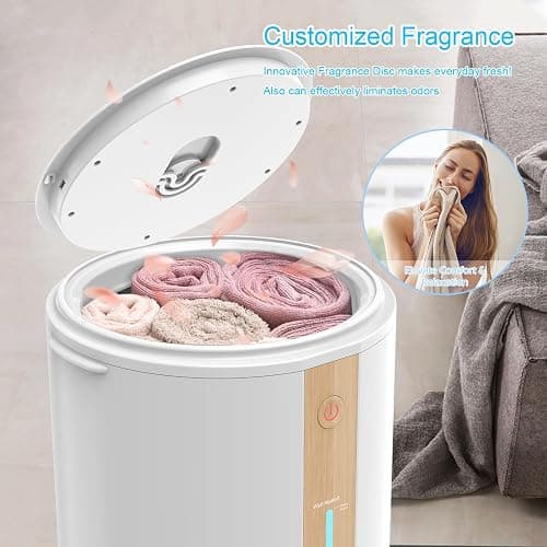 Keenray Towel Warmer for Bathroom, Towel warmer bucket with Heating Progress Bar, Fragrance Disc Holder, Leather handle, Auto Shut-off Towel Bucket Fits Up to Two 40" x 70" Towels, Bathrobes, Blankets thumbnail 5