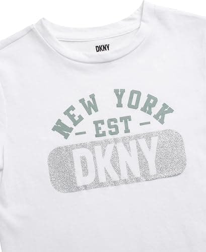 DKNY Girls Pants Set - 3 Piece Graphic Tee, Zip Up Hoodie and Jogger Sweatpants for Girls - Cute Matching Kids Sweatsuit Set thumbnail 4