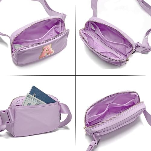 Gitus Initial Belt Bag Fanny Pack Crossbody Bag for Girls Birthday Gifts Age 8-10 Teen Girl Gifts Trend Stuff Personalized Letter Gifts for Daughter Sister (Lavender-A) thumbnail 5