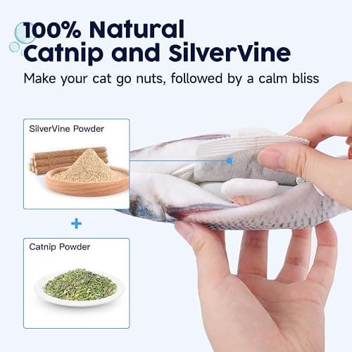 Potaroma Cat Toys Flopping Fish with Catnip, Moving Kitten Kicker, Floppy Wiggle Carp for Small Dogs, Interactive Motion Kitty Exercise, 10.5 Inches thumbnail 4