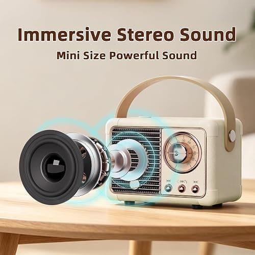 Baolira Retro Bluetooth Speaker, Vintage Decor, Birthday Gifts for Women | Small Portable Speaker, Vintage Bluetooth Speaker, Retro Home Decor, Office & Bedroom Decor, Gifts for Teen Girls and Women thumbnail 6