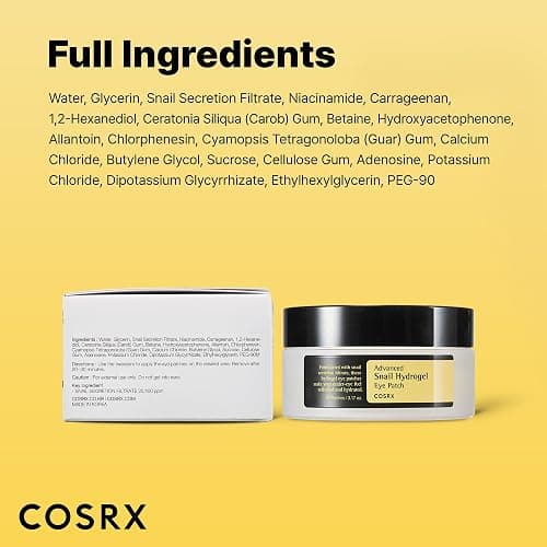 COSRX Advanced Snail Hydrogel Eye Patch (60pc), Gel Serum Mask, Puffy Undereye Treament, Fine Lines, Refresh, Hydrate, Korean Skin Care, Stocking Stuffers for Women thumbnail 10