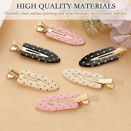 BAISEN 6 Pack Creaseless Hair Clips for Women - No Bend No Crease Hair Clips for Styling, Makeup, Washing Face, Bangs | Flat No Dent Alligator Clips for Salon & Home (Black-White-Pink) thumbnail 6