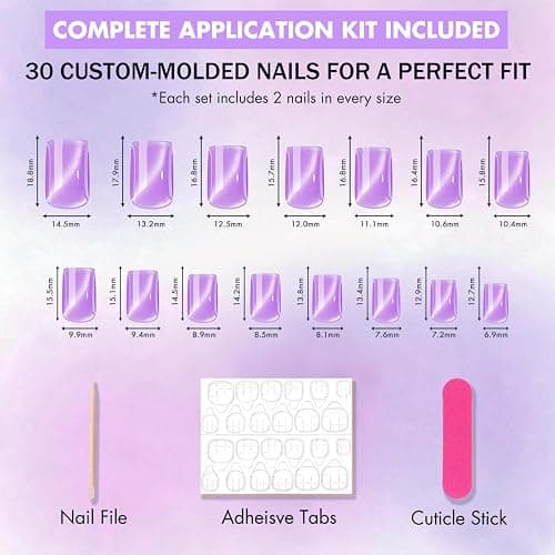 KQueenest Cat Eye Press on Nails Short, 30 Pcs Acrylic Press on Nails Square, Soft Dusty Pink Fake Nails Press on Short, Sparkly Chrome Design, Reusable Soft Gel Glue on Nails for Women Manicure thumbnail 5