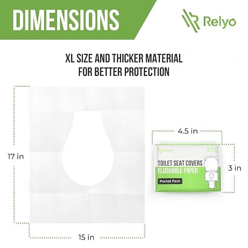 Toilet Seat Cover Paper Flushable (50 Pack) - XL for Adults and Kids Potty Training, 100% Biodegradable Travel Supplies Essentials for Public Restrooms, Airplane, Camping, Festivals thumbnail 2