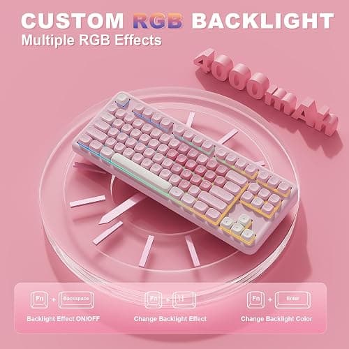 🌷YUNZII B87 Wireless Mechanical Keyboard (Get the cocoa cream V2 switches) thumbnail 7