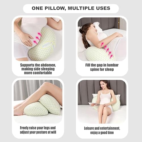 YZCCtixi Pregnancy Pillow - Full Body Maternity Support for Back & Hips, Soft Sleeping Pillow with Removable Cover, Comfort for Side Sleepers and Pregnancy thumbnail 5