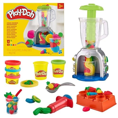 Play Doh Swirlin' Smoothies Toy Blender Playset, Play Kitchen Appliances, Kids Arts and Crafts Toys for 3 Year Old Girls and Boys and Up - Image 1