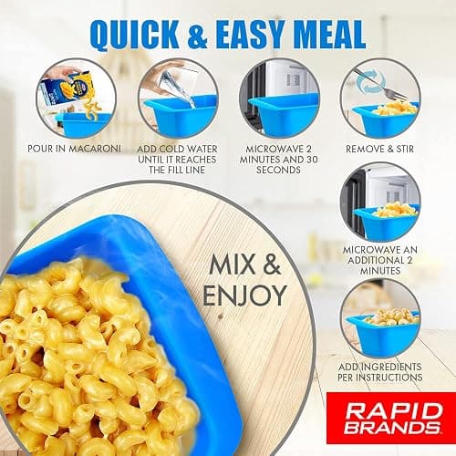 Rapid Mac Cooker | Microwave Macaroni & Cheese in 5 Minutes | Perfect for Dorm, Small Kitchen or Office | Dishwasher-Safe, Microwaveable, BPA-Free (Orange, 1Pack) thumbnail 3