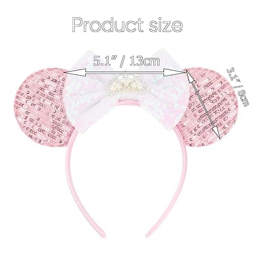 DRESHOW Mouse Ears Bow Headbands Glitter Party Decoration Cosplay Costume for Women thumbnail 7