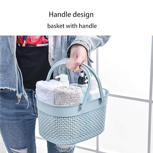 rejomiik Portable Shower Caddy Basket, Plastic Organizer Storage Tote with Handles Toiletry Bag Bin Box for Bathroom, College Dorm Room Essentials, Kitchen, Camp, Gym, Blue | Plastic, Organizer, Storage Tote, Toiletry Bag, Bin Box, for Bathroom, College Dorm Room Essentials, Kitchen, Camp, Gym thumbnail 5
