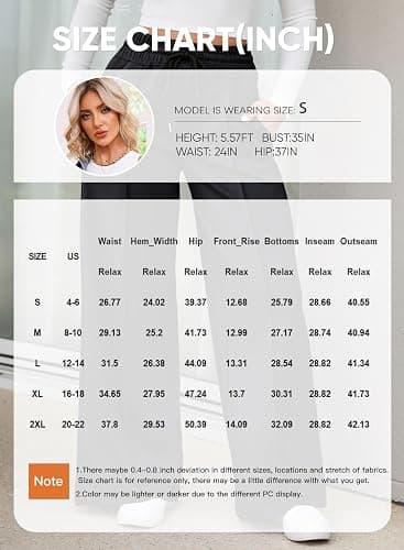 Aleumdr Women's High Waisted Drawstring Waist Wide Leg Sweatpants with Pockets Casual Loose Yoga Pants thumbnail 6