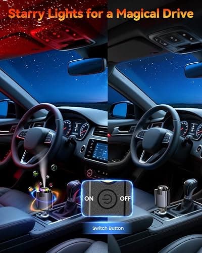 Retractable Car Charger with Air Freshener Diffuser & Star Lights,Multi Port Cigarette Lighter Adapter for iPhone Car Phone Charger USB-C/Type-C Fast Charging with 2 Retractable Cable,Car aromatherapy thumbnail 4