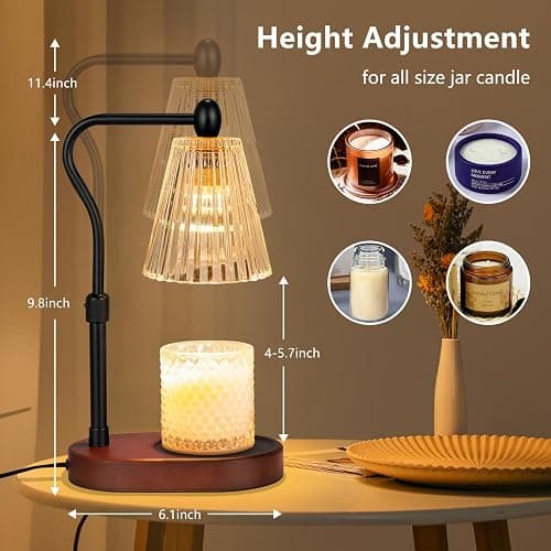 Engpure Candle Warmer Lamp with Dimmer, Candle Warmer with Timer Adjustable Height for Scented Wax Jar Candles, Gifts for Women Mom New Home Decor, for Women Mothers Day thumbnail 2