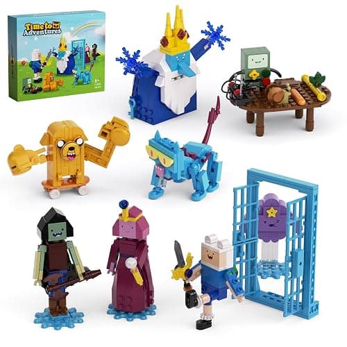 Adventure Building Set- BMO Finn Ice King Bubblegum Marceline Lumpy Space Skateboard Dog Devil Cat with Table and Door Building Block Compatible with Lego,for Adventures Cartoon Fans (589pcs) - Image 1