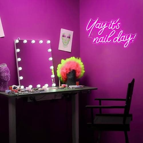 Kavaas Yay It's Nail Day Neon Sign - Neon Sign for Salon Bar, Beauty Room, Bedroom - Great Gift for Nail Tech Girls, Christmas, Birthday thumbnail 4