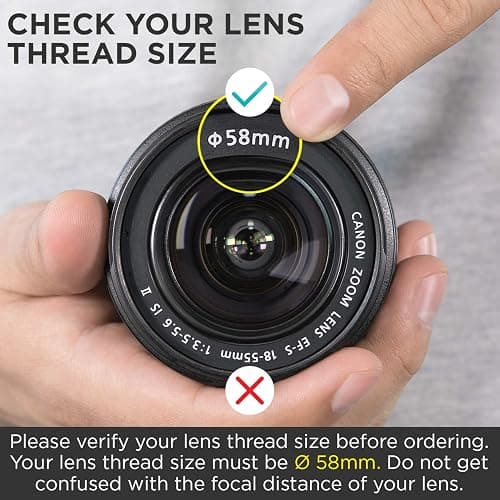 Altura Photo 58MM 0.35x Fisheye Wide Angle Lens (w/Macro Portion) for DSLR Cameras EOS Rebel 70D 77D 80D 90D T8i T7 T7i T6i T6s T6 T5i T5 T4i T3i T100 SL1 SL2 SL3 thumbnail 2