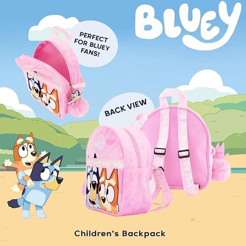 Bluey Backpack for Girls - Fluffy Fur Pink Kids Backpack Travel Purse for Children & Toddler School Bag Rucksack Handbag Ideal for Nursery and Daily Use thumbnail 6