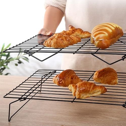 Cooling Rack, 3-Tier Stainless Steel Stackable Baking Cooking Cooling Racks for Cooling Roasting Grilling, Collapsible & Heavy Duty, Oven & Dishwasher Safe thumbnail 2