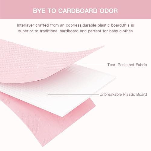 Criusia Drawer Organizer Clothes, 10 Pack Dresser Organizer for Baby Clothes, Underwear, Sock- Foldable Closet Organization and Storage Dividers Bins for Nursery, Bedroom (Pink) thumbnail 8