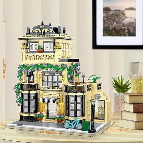 CAMPIR City Cafe Building Block Set with LED Light, 1443 PCS Modular Architecture Three Story City Cafe Building Blocks Toys Cafe Construction Model for Kids, Teens and Adults thumbnail 3