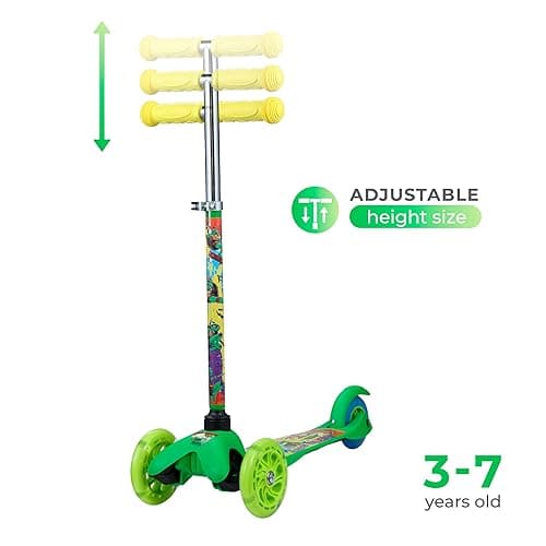 Scooter for Kids Ages 3-5 - Extra Wide Deck & Light Up Wheels, Self Balancing Kids Toys for Boys & Girls, Choose Your Favorite Character - TMNT thumbnail 9