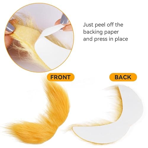woxafo 2 PCS Yellow Mustache and Eyebrows with Spare Tape, 2 Novelty Realistic Yellow Fake Mustache Beard and Eyebrows for Adults, Halloween Cosplay Costume Party Favors thumbnail 3