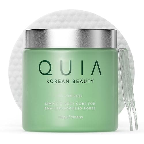 QUIA Dual-Action Toner Pads – Gentle PHA Exfoliation for Sensitive Skin – Instantly Hydrate and Minimize Pores – 70 Soft-Touch Korean Textured Pads – Blackhead and Blemish Control - Image 1