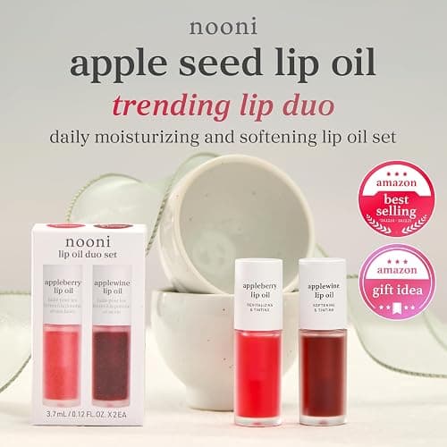 NOONI Korean Lip Oil Set - Appleberry & Applewine - Plumping & Hydrating Clear Gloss thumbnail 3