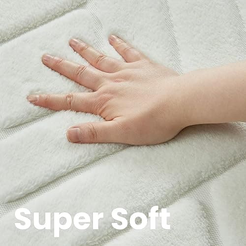 Macgace Ultra Soft Cream White Area Rug for Living Room, 5x7 Modern Geometric Shag Rugs with Nonslip Backing for Bedroom, Washable Fuzzy Carpet for Cozy Kids Girls Room Nursery thumbnail 5