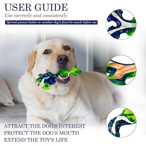 Frienhund 3-Pack Indestructible Nylon Dog Chew Toys for Aggressive Chewers - Long-Lasting Durable Bone-Shaped Toys, Large Breed Dogs, Tough Puppy Teeth Enrichment thumbnail 6