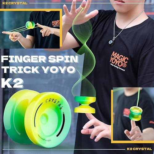 MAGICYOYO K2 Responsive Yoyo for Kids, Professional Yoyo for Beginner | Replacement Unresponsive Bearing for Adults/Advanced+12 Yo yo Strings+Bearing Remover (Yellow Green Gradient) thumbnail 3