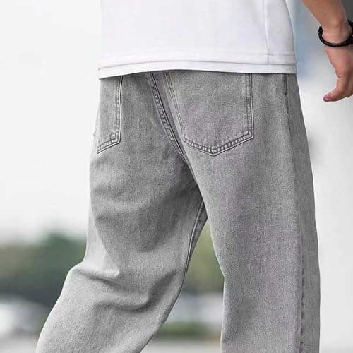 Baggy Jeans for Boys Straight Wide Leg Elastic Elastic Vintage Denim Pants Casual Y2k Loose Fit Streetwear Trousers thumbnail 4
