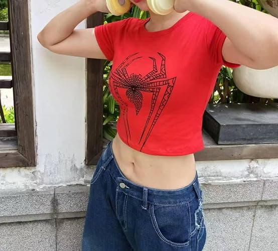 Sipder Print T Shirts for Women Short Sleeve Shirts Summer Tops Casual for Women 2024 thumbnail 3