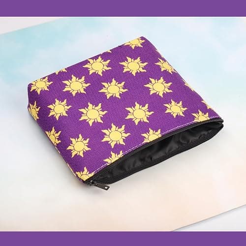 CMNIM Gold Sun Makeup Bag Sun Princess Inspired Gift Fairytale Themed Gifts for Fans Makeup Zipper Pouch Bag thumbnail 4