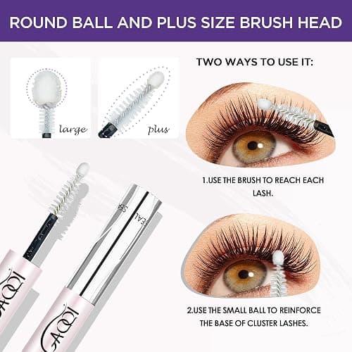 GAQQI Lash Cluster Glue, Lash Bond and Seal Waterproof, Bond & Seal Eyelash Glue for Clusters, Eyelash Adhesive Black Long-Lasting 72H, Latex-Free（5ml+5ml） thumbnail 5