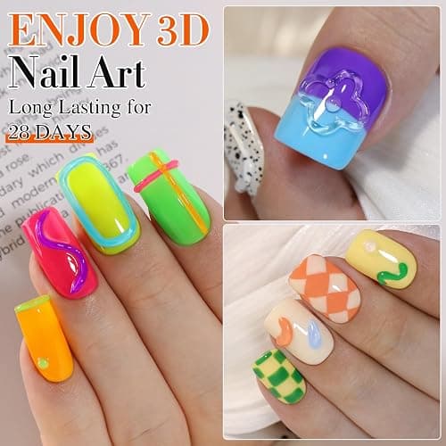 Double Rhythm 3D Gel Nail Art Sculpting Gel Glue No Wipe for Drawing,Molding, Sculpture,DIY Design Decoration 40g (1.4 Oz Clear) thumbnail 3