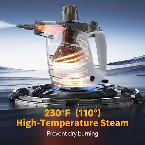 Steam Cleaner Handheld, Steamer Cleaning, Portable Steam Cleaner with 16 Accessories and Safety Lock, 500ml Large Capacity, Multi-Purpose Steam Cleaner for Kitchen, Bathroom, Car, Grease（White） thumbnail 3