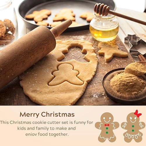 Gingerbread Man Cookie Cutter Set, 5 Pcs Stainless Steel | Classic gingerbread shapes for cookies, fondant, pastries, sandwiches and festive baking projects. thumbnail 3