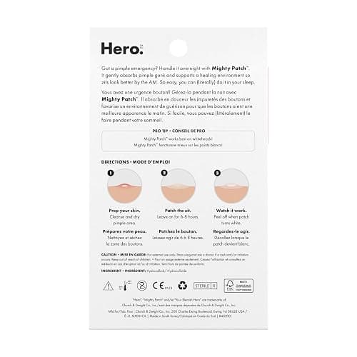 Hero Cosmetics Mighty Patch Original – Hydrocolloid Patch for Pimples, Overnight Acne Blemish & Zit Stickers for Sensitive Skin, 36 Count thumbnail 6