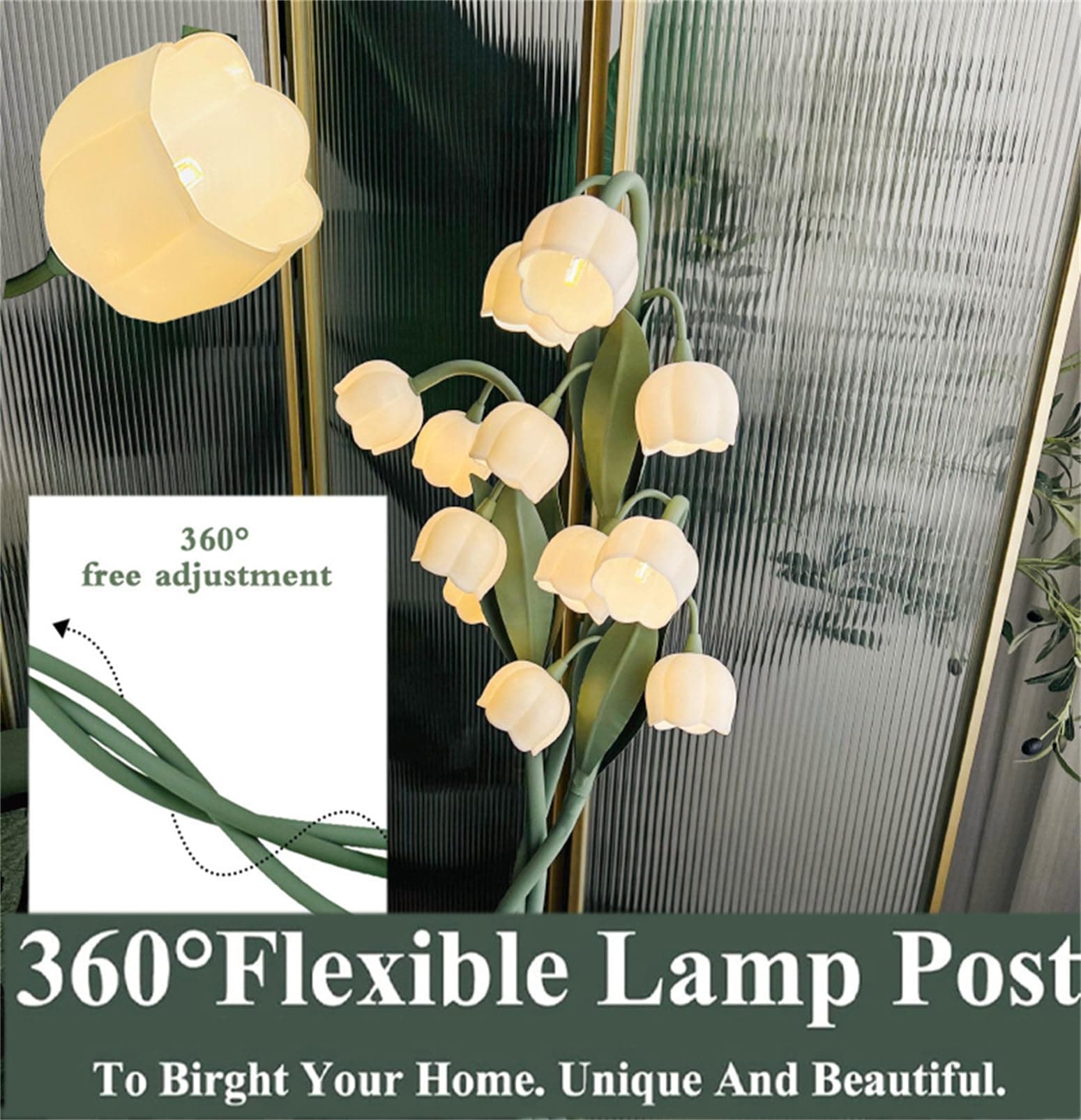 Vintage 12 Head Flower Floor Lamp for Living Room LED Modern Corner Standing Lamp with Goosenecks Bright Tall Cute Dimmable Lamp for Kids Reading Girls' Bedroom Office Home Decor thumbnail 4