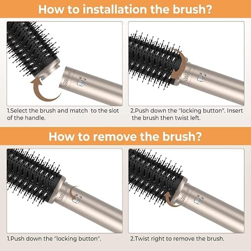 6 in 1 Hairstyler Rundbürstenföhn Haartrockner,Airstyler Lockenstab mit Luft, 3 Temperaturregelung, 1000w Föhnbürste, Geben Sie dem Haar Volumen, Glätten, Locken und Föhnen Sie Trockenes Haar thumbnail 7