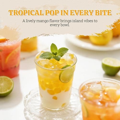 52USA Mango Popping Boba Peals 7.05 Pound, Bursting Boba Pearls for Bubble Tea, Beverages, Ice Cream, Shakes, Yogurt, Desserts, Smoothies & Drinks Toppings thumbnail 2