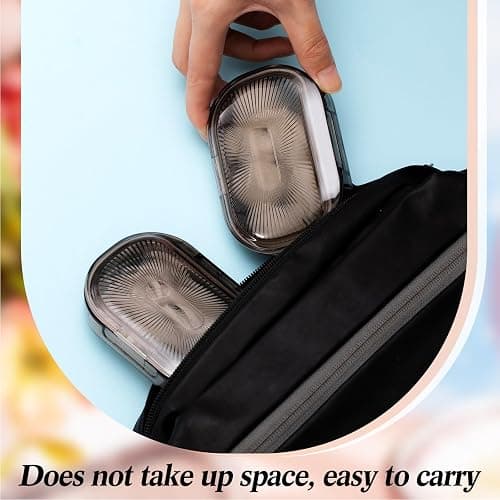 Kigley 4 Pcs Hair Tie Container Small Portable Travel Cotton Swab Holder Flosser Dispenser with Lid Plastic Box Beads Storage Containers for Small Items, 3.94 x 2.76 Inch (Gray) thumbnail 4