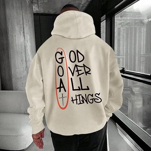 Lytiarul Christian Hoodies for Men Bible Verse God Sweatshirt Jesus Faith Hoodie Inspirational Cross Graphic Vintage Pullover thumbnail 3