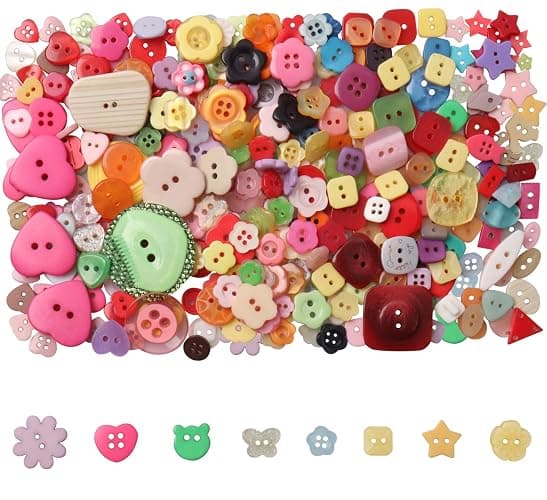 Tnstk Resin Buttons 2 and 4 Holes Assorted for Sewing Crafts DIY Projects Multiform thumbnail 2