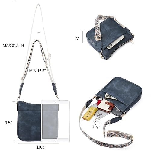 BOSTANTEN Crossbody Bags for Women Trendy Vegan Leather Hobo Purses Shoulder Handbags With Wide Shoulder Strap thumbnail 4